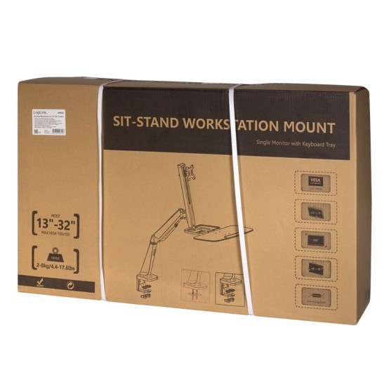 Suport LogiLink Sit-stand workstation monitor desk mount, 13–32" BP0040
