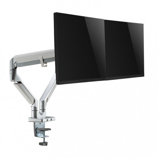 Suport LogiLink Dual monitor mount, 17–32", aluminum, curved screens BP0088