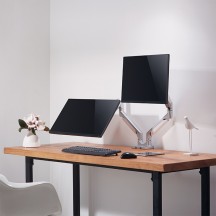 Suport LogiLink Dual monitor mount, 17–32", aluminum, curved screens BP0088