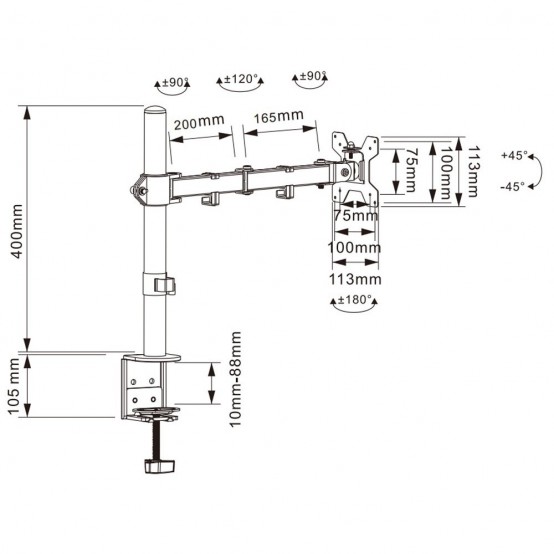 Suport Techly ICA-LCD503BK2