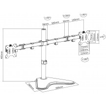 Suport V7 Dual Desktop Monitor Stand DS2FSD-2E