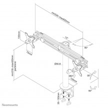 Suport Neomounts TV Desk Clamp FullM x2 19"-30" FPMA-D700D