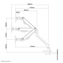 Suport Neomounts TV Desk Clamp Full Mot 10"-32" FPMA-D750BLACK