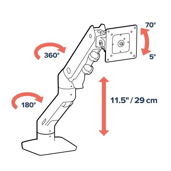 Suport Ergotron HX Desk Monitor Arm (white) 45-475-216