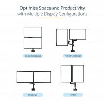 Suport StarTech.com Desk Mount Dual Monitor Arm - 32in VESA ARMDUALPIVOT