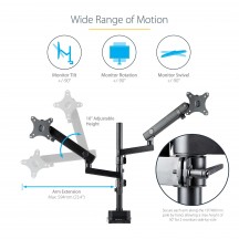 Suport StarTech.com Desk Mount Dual Monitor Arm - 32in VESA ARMDUALPIVOT