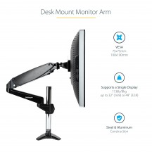 Suport StarTech.com Desk Mount Monitor Arm for 32in Display ARMPIVOTE2