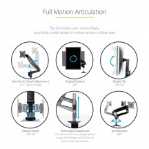 Suport StarTech.com Desk Mount Monitor Arm for 32in Display ARMPIVOTE2