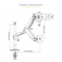 Suport StarTech.com Desk Mount Monitor Arm for 32in Display ARMPIVOTE2