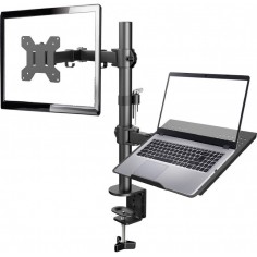 Suport Gembird Adjustable desk mount with monitor arm and notebook tray MA-DA-02