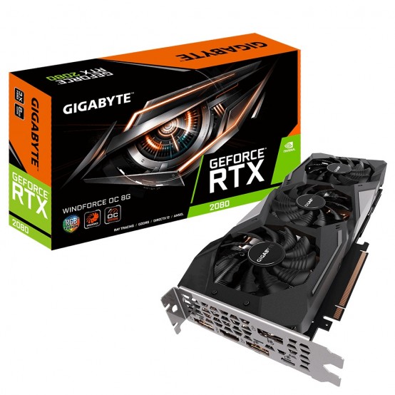 Placa video GigaByte GeForce RTX 2080 WINDFORCE OC 8G GV-N2080WF3OC-8GC