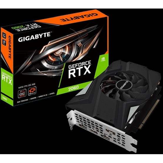 Placa video GigaByte Geforce RTX 2060 MINI ITX OC 6G GV-N2060IXOC-6GD