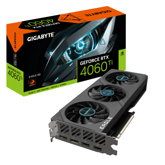 Placa video GigaByte GeForce RTX 4060 Ti EAGLE 8G GV-N406TEAGLE-8GD