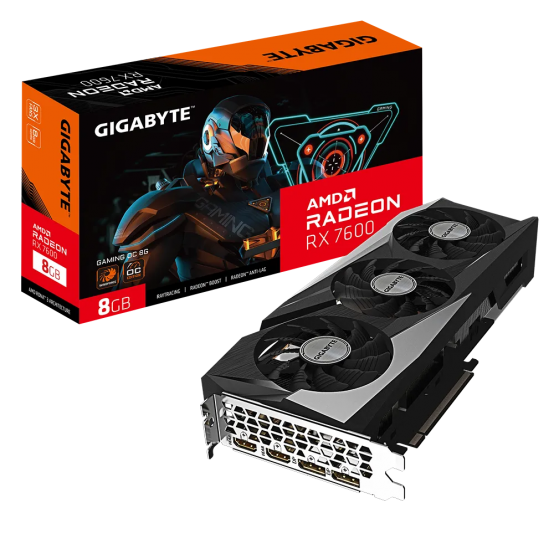 Placa video GigaByte Radeon RX 7600 GAMING OC 8G GV-R76GAMING OC-8GD