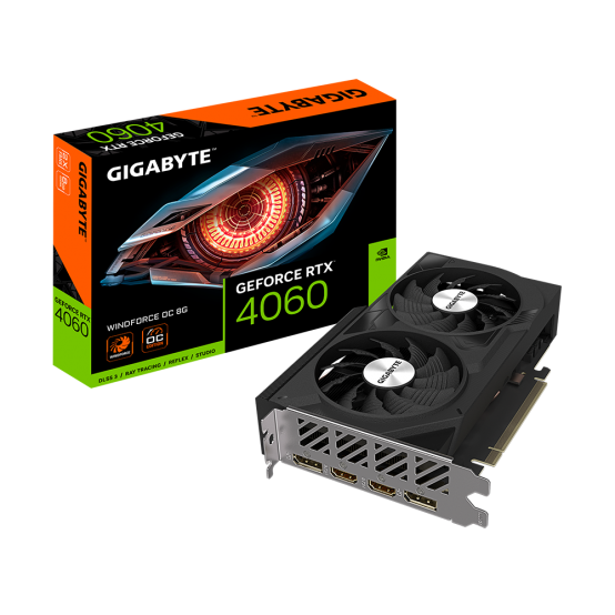 Placa video GigaByte GeForce RTX 4060 WINDFORCE OC 8G GV-N4060WF2OC-8GD