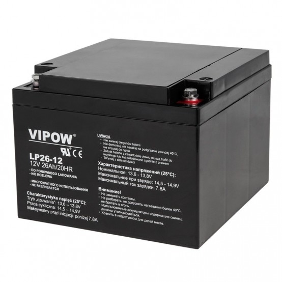 Acumulator Vipow ACUMULATOR STATIONAR PLUMB ACID 12V 26AH VIPOW BAT0270