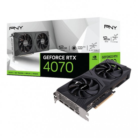 Placa video PNY GeForce RTX 4070 12GB VERTO Dual Fan VCG407012DFXPB1