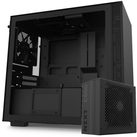 Carcasa NZXT Bundle carcasa NZXT H210i TG Black + sursa NZXT C650 H210iBKC650