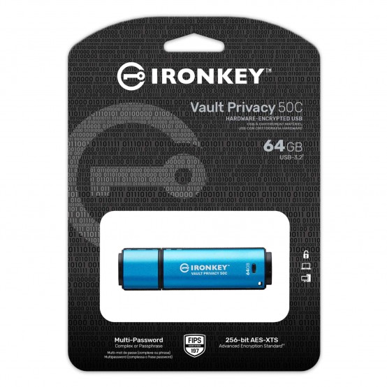 Memorie flash USB Kingston IronKey Vault Privacy 50C Encrypted IKVP50C/64GB