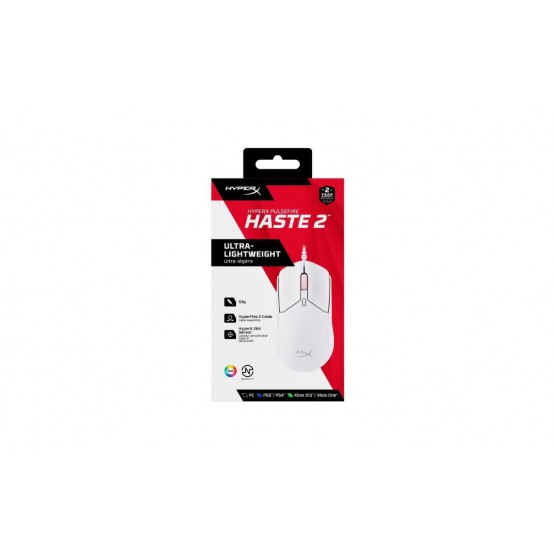 Mouse HP HyperX Pulsefire Haste 2 - Gaming Mouse (White) 6N0A8AA