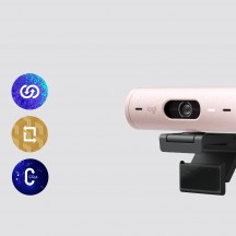 Camera web Logitech Brio 500 1080p HDR Webcam with Show Mode - Rose 960-001421
