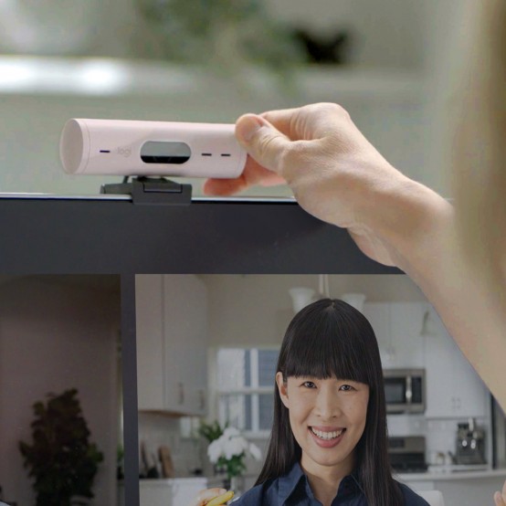Camera web Logitech Brio 500 1080p HDR Webcam with Show Mode - Rose 960-001421