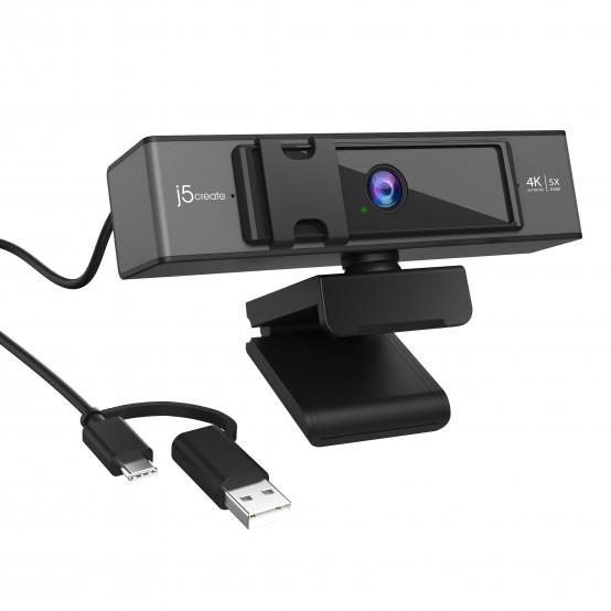 Camera web J5Create USB 4K ULTRA HD Webcam with 5x Digital Zoom Remote Control JVCU435-N