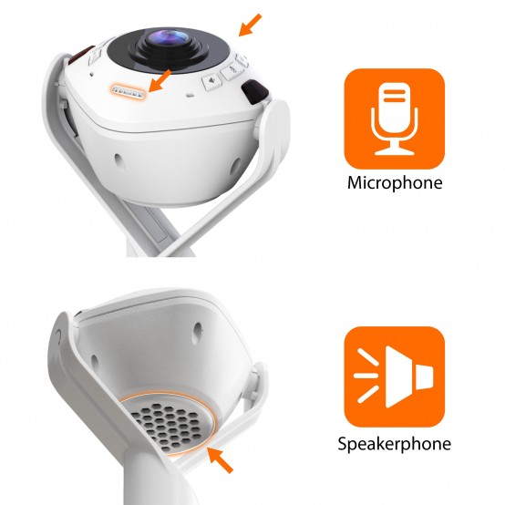 Camera web J5Create 360° AI-Powered Webcam with Speakerphone JVU368-N