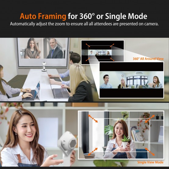 Camera web J5Create 360° AI-Powered Webcam with Speakerphone JVU368-N