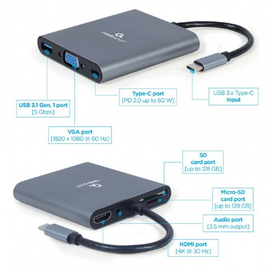 Docking Station Gembird  A-CM-COMBO6-01