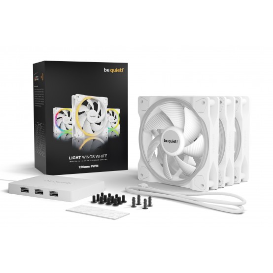 Ventilator be quiet! Light Wings White 120mm PWM Triple-Pack BL100