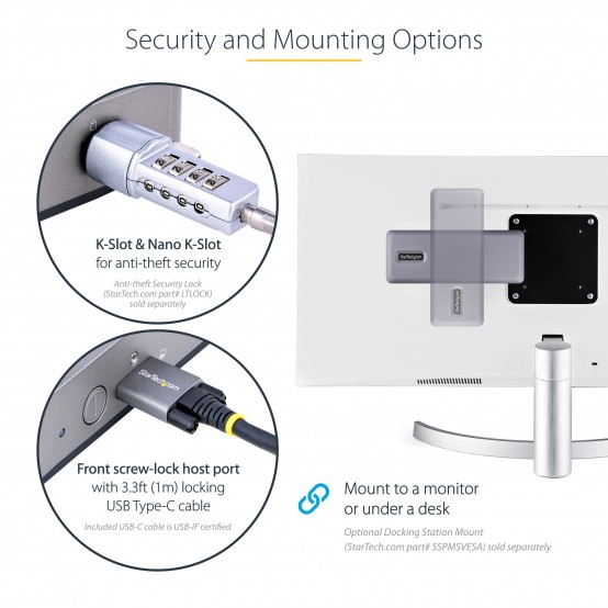 Docking Station StarTech.com USB-C, 4K, Chromebook DK31C3MNCRUE