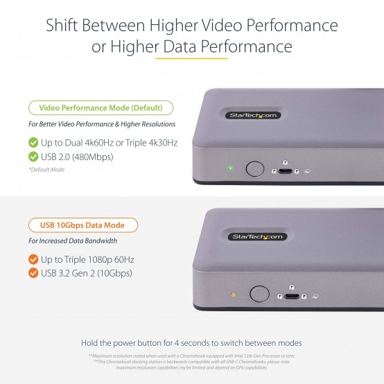 Docking Station StarTech.com USB-C, 4K, Chromebook DK31C3MNCRUE