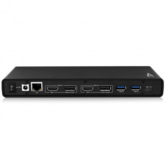 Docking Station V7 Dual DisplayLink 4K Universal with USB-C Power Delivery UCDDS-1E