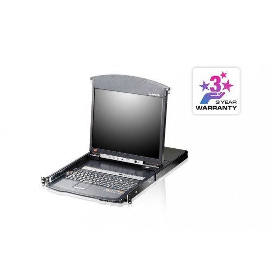 Switch KVM ATEN ALTUSEN KVM 8-port Hight Density Dual Rail LCD17 + Keyboard + Touchpad 19" 1U KL1508AiM-AXA-AG