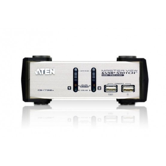 Switch KVM ATEN 2-Port PS/2-USB VGA/Audio KVMP Switch CS1732AC-AT