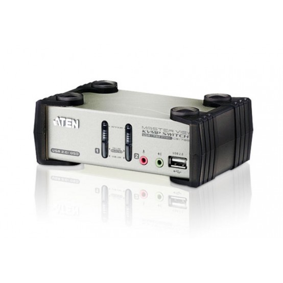 Switch KVM ATEN 2-Port PS/2-USB VGA/Audio KVMP Switch with OSD CS1732B-A7-G
