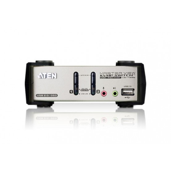 Switch KVM ATEN 2-Port PS/2-USB VGA/Audio KVMP Switch with OSD CS1732B-A7-G