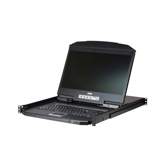 Switch KVM ATEN 8-Port PS/2-USB VGA Single Rail WideScreen LCD KVM Switch CL3108NX-ATA-AG