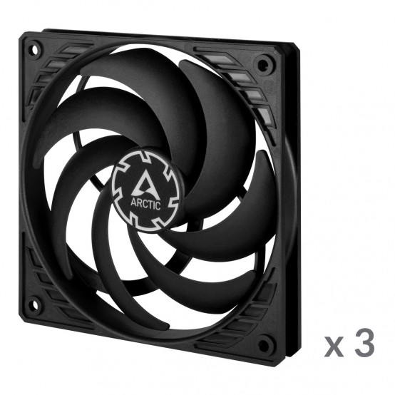 Ventilator Arctic P12 SLIM PWM PST, pachet 3 ventilatoare ACFAN00275A
