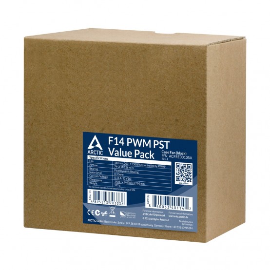 Ventilator Arctic F14 PWM PST Value Pack (black) ACFRE00105A