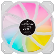Ventilator Corsair SP120 RGB ELITE Performance 3x120mm White PWM Triple Fan Kit with iCUE Lighting Node CO-9050137-WW 2