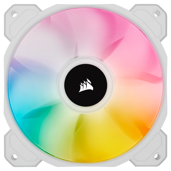 Ventilator Corsair SP120 RGB ELITE Performance 3x120mm White PWM Triple Fan Kit with iCUE Lighting Node CO-9050137-WW