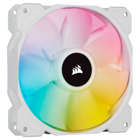 Ventilator Corsair SP120 RGB ELITE Performance 3x120mm White PWM Triple Fan Kit with iCUE Lighting Node CO-9050137-WW
