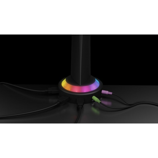 Suport RaidSonic Gaming monitor stand with USB 3.0 media hub and RGB light effect IB-MSG303BL-T