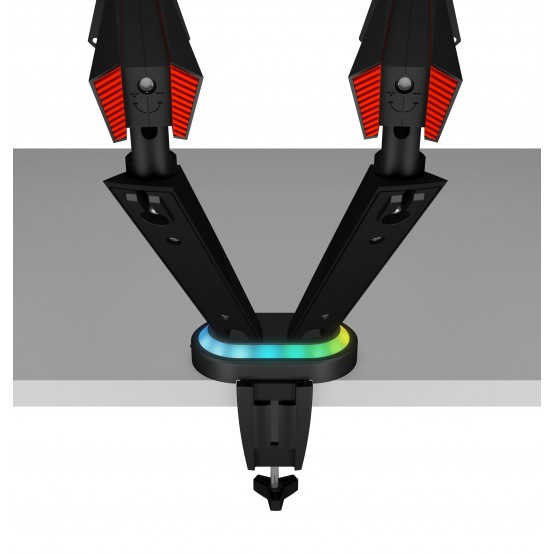 Suport RaidSonic Gaming Monitor stand with USB 3.0 media hub and RGB light effect IB-MSG304BL-T
