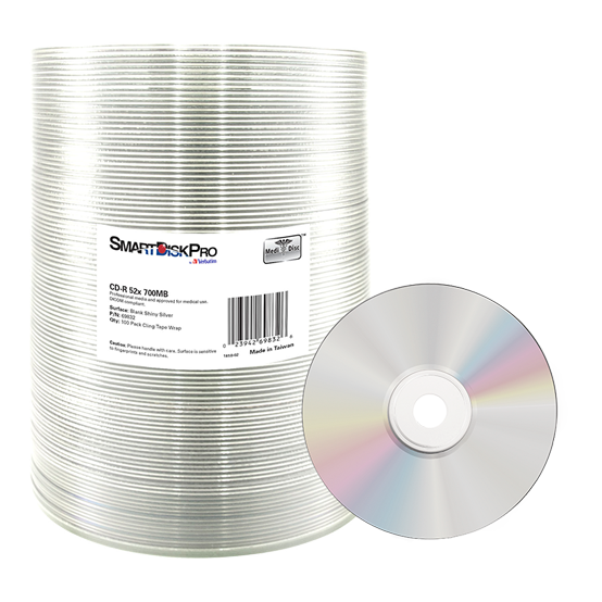 CD Verbatim SmartDisk Pro CD-R 700 MB 52x Blank Shiny Silver 69832