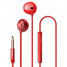 Casca Baseus Stereo Earphones Encok H06 (NGH06-09) - with Wire, 3.5mm Jack, Microphone, 1.2m - Red 6953156273917
