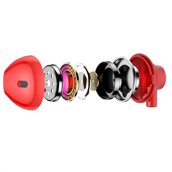 Casca Baseus Stereo Earphones Encok H06 (NGH06-09) - with Wire, 3.5mm Jack, Microphone, 1.2m - Red 6953156273917