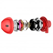Casca Baseus Stereo Earphones Encok H06 (NGH06-09) - with Wire, 3.5mm Jack, Microphone, 1.2m - Red 6953156273917